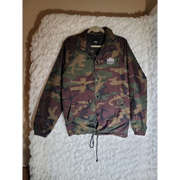 Vans Mens Camo Jacket Size Small Windbreaker Camouflage Lightweight
